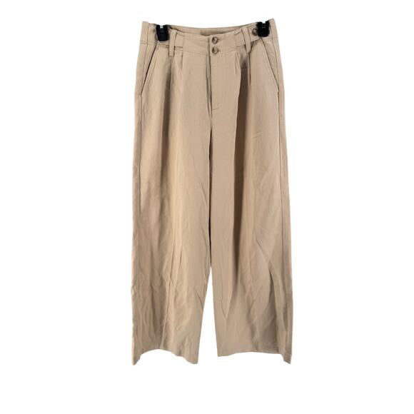 Madewell Women's Cream The Petite Harlow Wide-Leg Pants Size 0P NEW - Picture 1 of 4